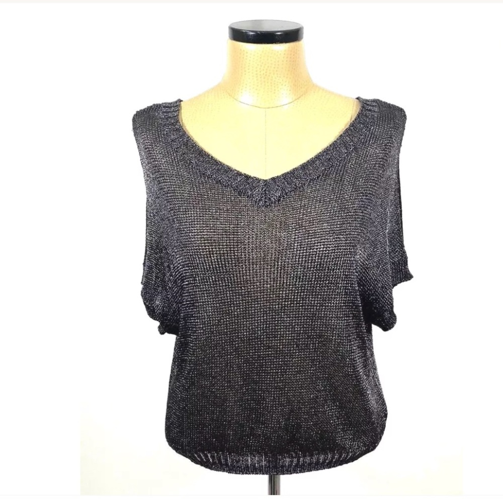 Vince metallic dolman Sleeves sweater v neck M